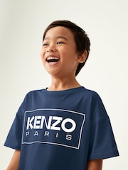 Kenzo Kids Unisex Blue Logo T-Shirt - Image 3 of 3