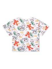 KENZO KIDS White Tiger Team All Over Logo T-Shirt - Image 2 of 2