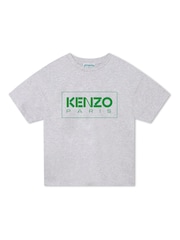 KENZO KIDS Grey Logo T-Shirt - Image 1 of 2