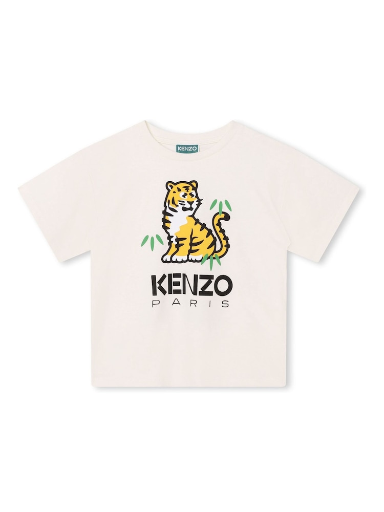 KENZO KIDS White Tiger Logo T-Shirt - Image 1 of 2 KENZO KIDS White Tiger Logo T-Shirt - Image 1 of 2