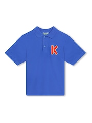 KENZO KIDS Blue K Logo Poloshirt - Image 1 of 3