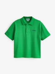 Зеленая рубашка поло с логотипом Kenzo KIDS - Изображение 3 из 5