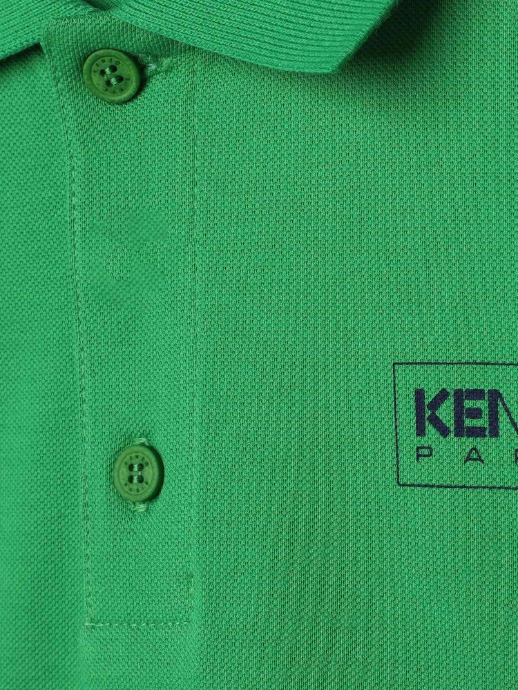 Зеленая рубашка поло с логотипом Kenzo KIDS - Изображение 5 из 5