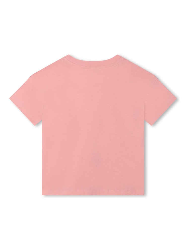 Kenzo Kids Pink Logo T-Shirt - Image 2 of 4