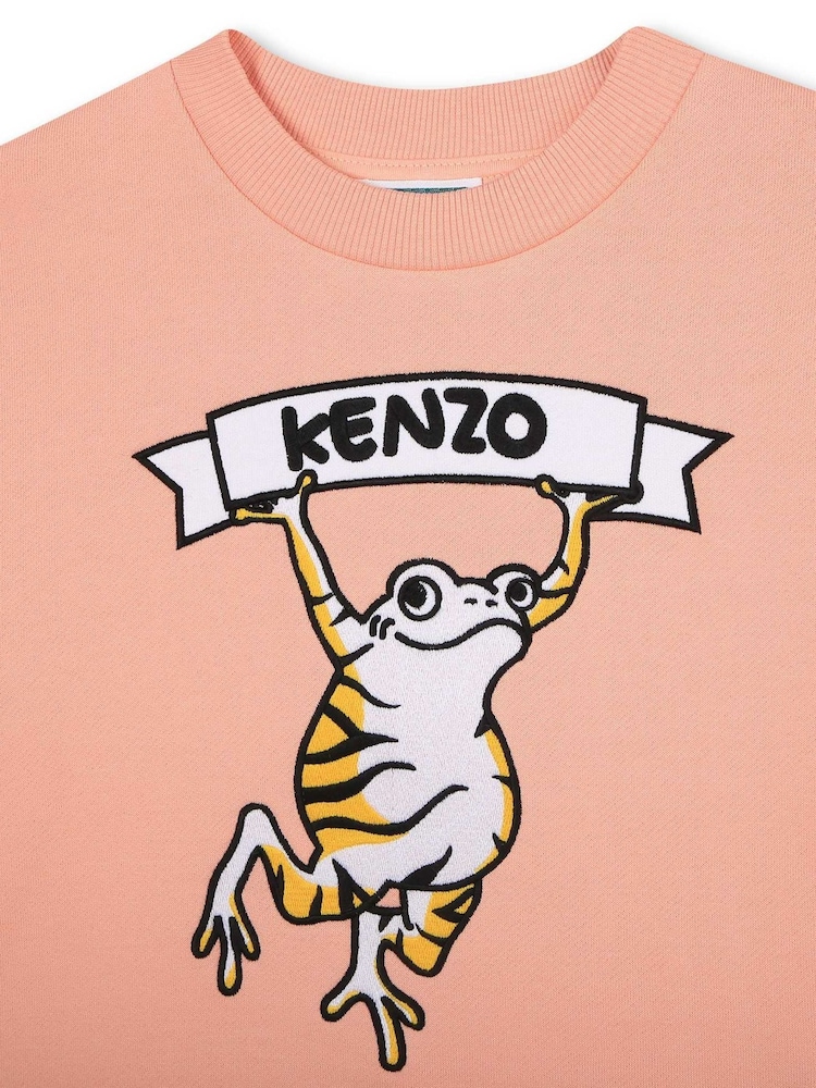 Kenzo Kids Pink Frog Logo Sweatshirt - Image 3 of 3