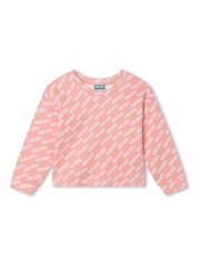 Kenzo Kids Pink All Over Logo Sweatshirt - Image 1 of 3