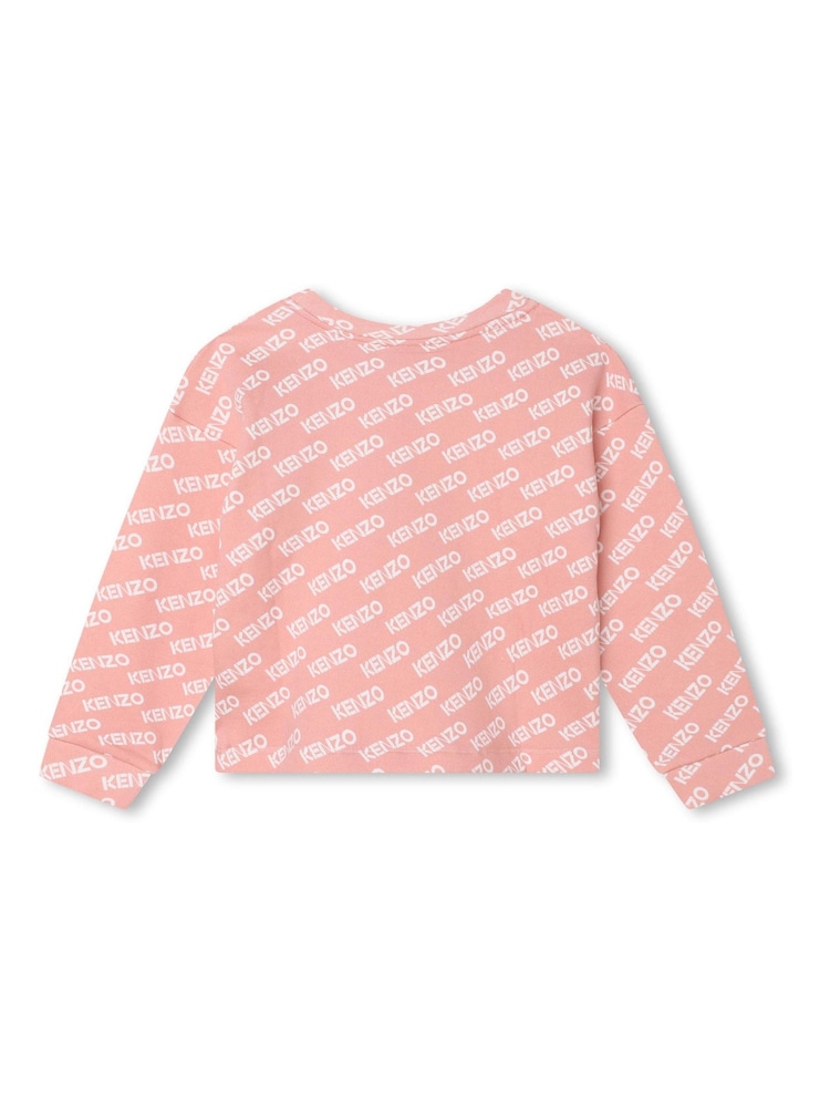 Kenzo Kids Pink All Over Logo Sweatshirt - Image 2 of 3