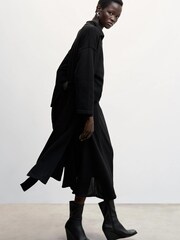 Mango Black Knitted Cardigan With Bow - Image 1 of 1