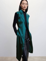 Mango Blue Satin Waistcoat Belt - Image 3 of 6