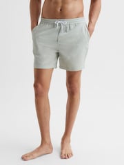 Reiss Mint/White Coast Striped Drawstring Swim Shorts - Image 1 of 6