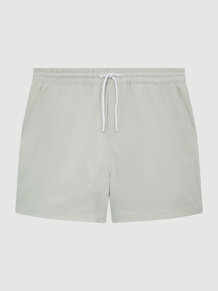 Reiss Mint/White Coast Striped Drawstring Swim Shorts - Image 2 of 6