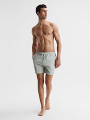 Reiss Mint/White Coast Striped Drawstring Swim Shorts - Image 3 of 6