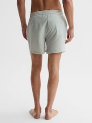 Reiss Mint/White Coast Striped Drawstring Swim Shorts - Image 5 of 6