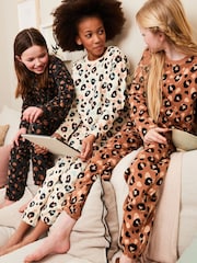 Black/Brown Animal Print Jogger 100% Cotton Pyjamas 3 Pack (3-16yrs) - Image 2 of 6