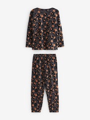 Black/Brown Animal Print Jogger 100% Cotton Pyjamas 3 Pack (3-16yrs) - Image 6 of 6