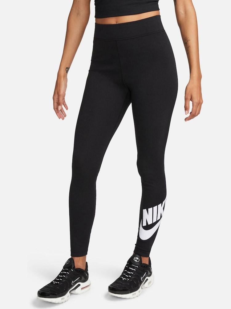 Nike Black Sportswear Classics HighWaisted Graphic Leggings - Image 1 of 5