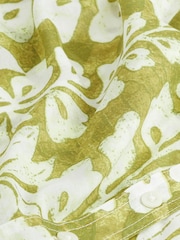 Green Palm Print Casual D-Ring Detail Utility Shirt - Image 7 of 7