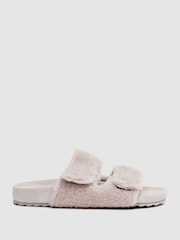 Reiss Taupe Farrah Wool Sliders - Image 1 of 5