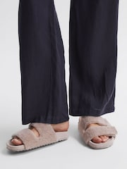 Reiss Taupe Farrah Wool Sliders - Image 2 of 5