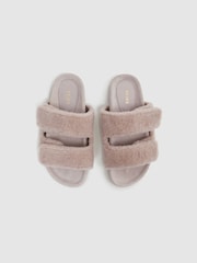 Reiss Taupe Farrah Wool Sliders - Image 3 of 5