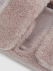 Reiss Taupe Farrah Wool Sliders - Image 5 of 5