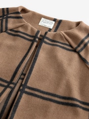 Neutral Check Tie Waist Coatigan - Image 9 of 10