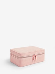 Pink Faux Leather Travel Jewellery Box With Removable Mini Box - Image 3 of 4