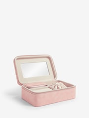 Pink Faux Leather Travel Jewellery Box With Removable Mini Box - Image 4 of 4