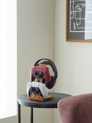 Wood Wooden Gaming Organiser Controller and Headset Storage - Image 1 of 5