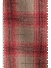 Red Traditional Check Lined Eyelet Curtains - Image 5 of 5