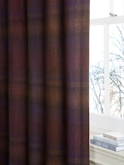 Purple Country Check Lined Eyelet Curtains - Image 4 of 4