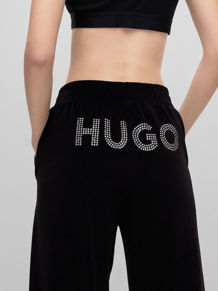 HUGO Velvet Black Joggers - Image 2 of 4