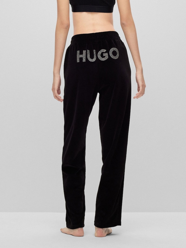 HUGO Velvet Black Joggers - Image 4 of 4