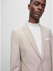 BOSS Natural Hutson Slim Fit Suit Jacket - Image 5 of 6