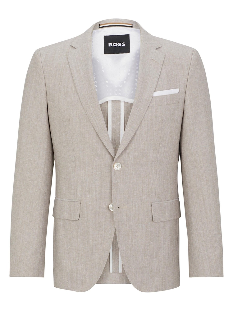 BOSS Natural Hutson Slim Fit Suit Jacket - Image 6 of 6