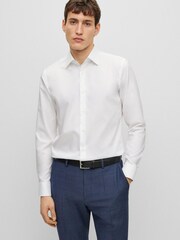 BOSS White H Hank Slim Fit Cotton Poplin Shirt - Image 1 of 1