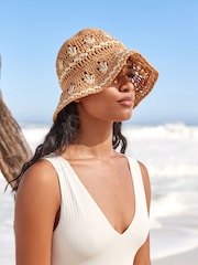 Cream Rib Essential Plunge Swimsuit - Image 4 of 5