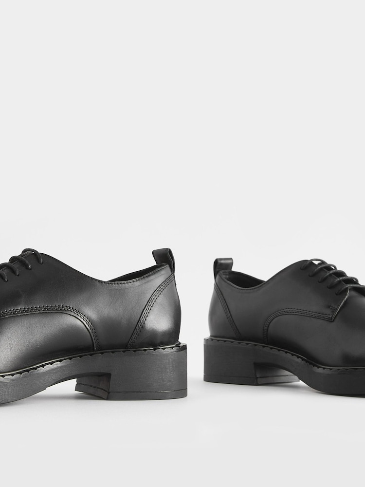 Schwarz - Forever Comfort® Geschnürte Lederschuhe mit dicker Sohle - Bild 10 von 10