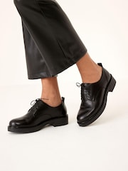 Schwarz - Forever Comfort® Geschnürte Lederschuhe mit dicker Sohle - Bild 4 von 10