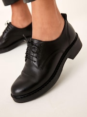 Schwarz - Forever Comfort® Geschnürte Lederschuhe mit dicker Sohle - Bild 5 von 10