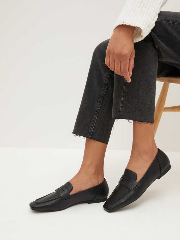 Black Forever Comfort® Square Toe Loafers - Image 1 of 7