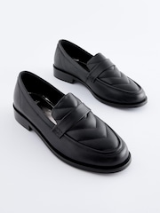 Black Forever Comfort® Leather Quilted Loafers - Image 4 of 8