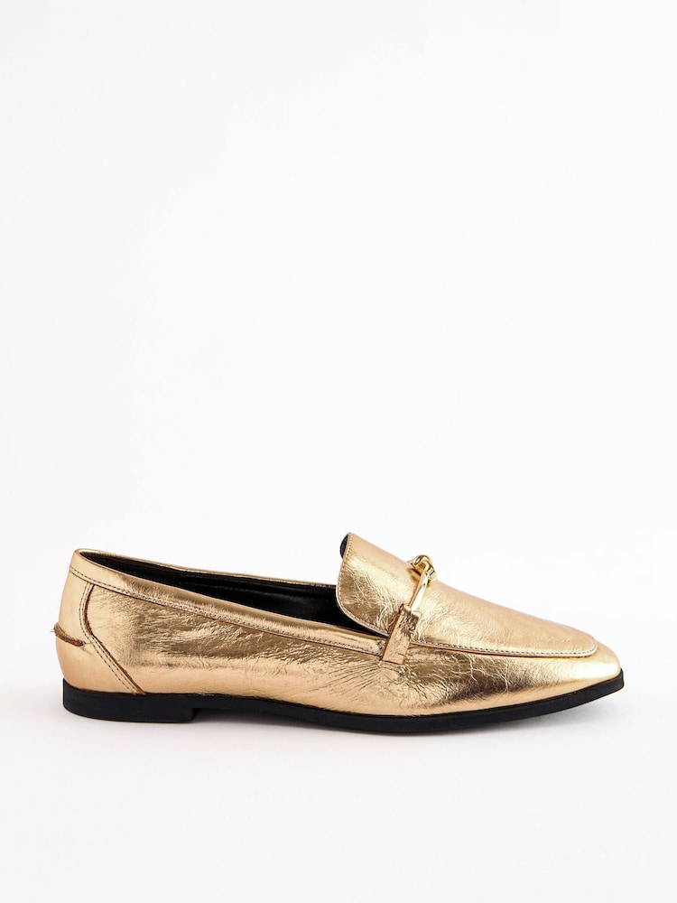 Gold Forever Comfort® Leather Knot Hardware Loafers - Image 2 of 5