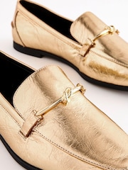 Gold Forever Comfort® Leather Knot Hardware Loafers - Image 3 of 5