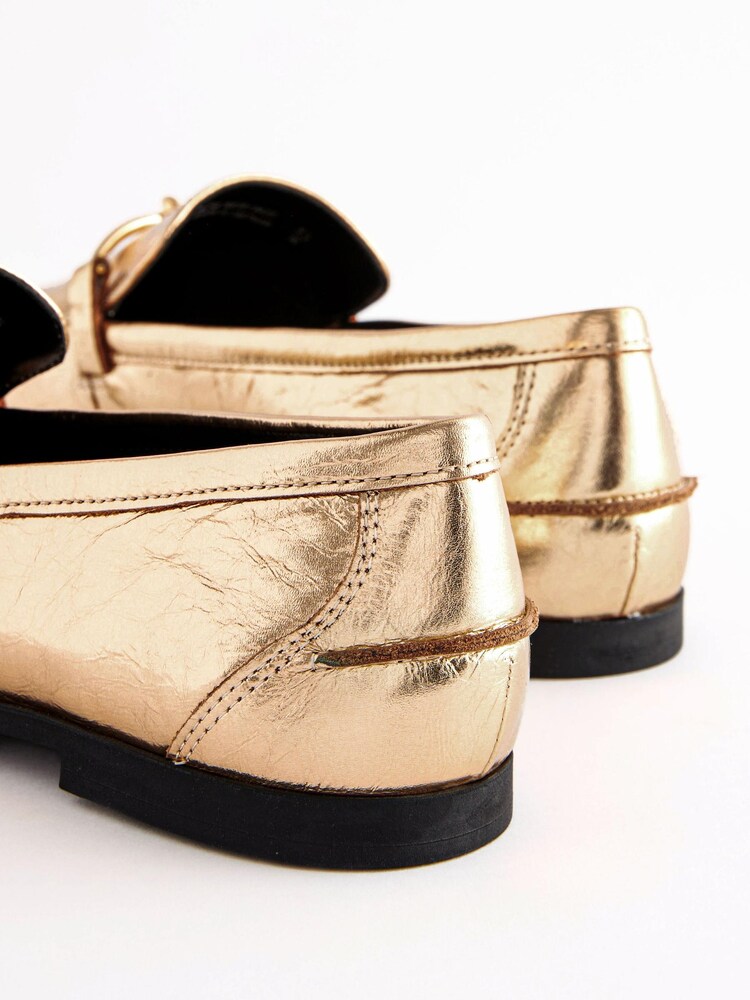 Gold Forever Comfort® Leather Knot Hardware Loafers - Image 4 of 5