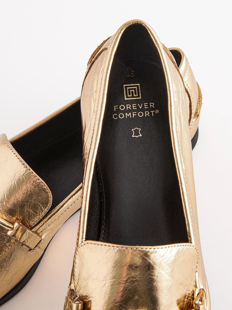 Gold Forever Comfort® Leather Knot Hardware Loafers - Image 5 of 5