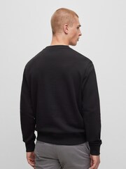 BOSS Black Large Logo French Terry Crew 100% Cotton Neck Sweatshirt - Image 2 of 5
