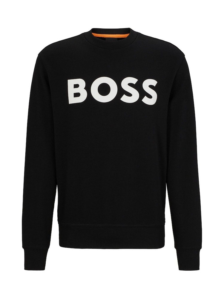 BOSS Black Large Logo French Terry Crew 100% Cotton Neck Sweatshirt - Image 5 of 5 BOSS Black Large Logo French Terry Crew 100% Cotton Neck Sweatshirt - Image 5 of 5