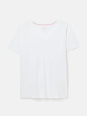 Joules Emily White V Neck T-shirt - Image 1 of 1