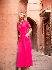 Poppy Field Tanya Pink Belted Wide Leg Jumpsuit - Image 1 of 1